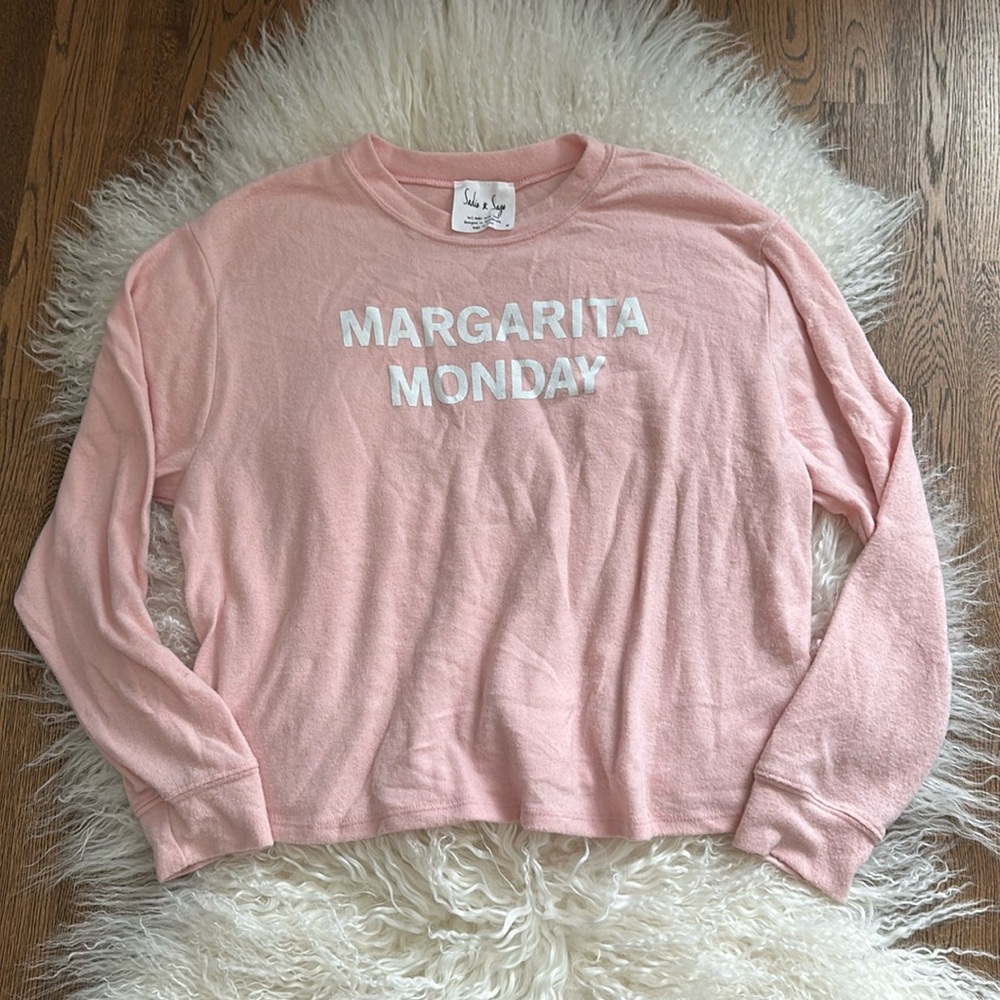 Soft pink Margarita Monday top